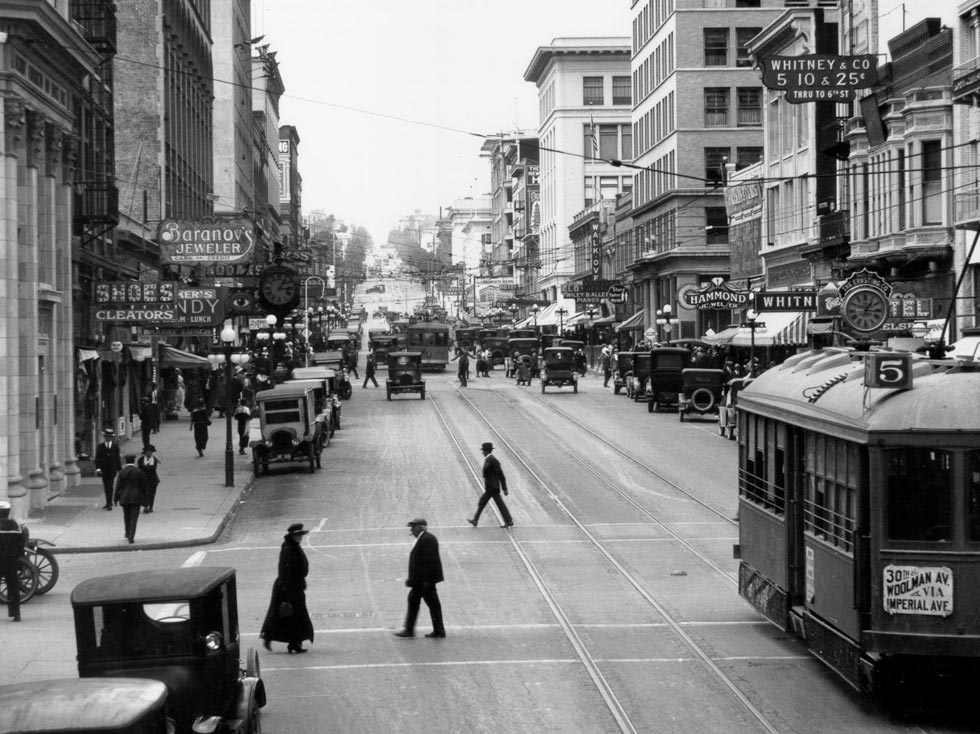San Diego Downtown and Gaslamp Quarter Historical Photo